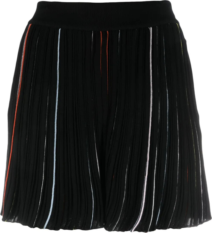 Sonia Rykiel Contrast-Stripe Pleated Shorts