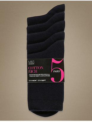 M&S Collection 5 Pair Pack Ankle High Socks