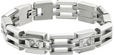 Thumbnail for your product : Stacy Adams Stainless Cut Out Link Bracelet with Cubic Zirconia