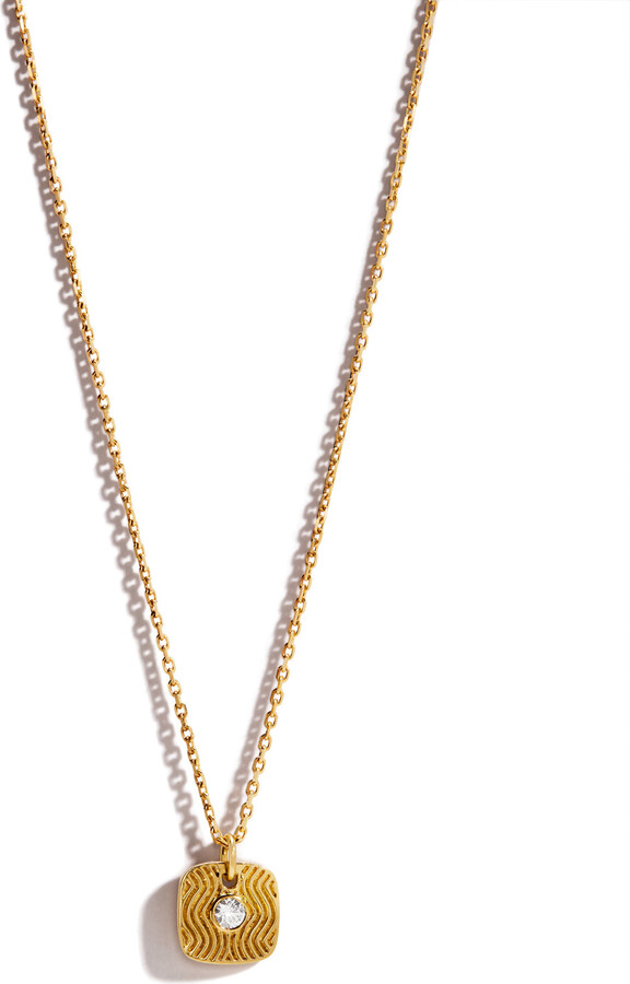 Raphaele Canot Talisman Diamond Tag Yellow Gold Necklace