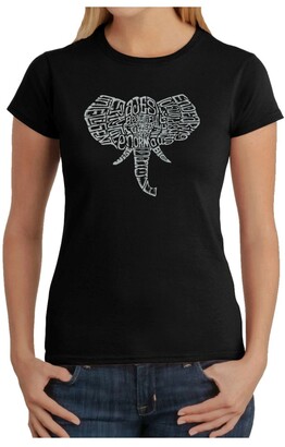 LA Pop Art Women's Word Art T-Shirt - Elephant Tusks
