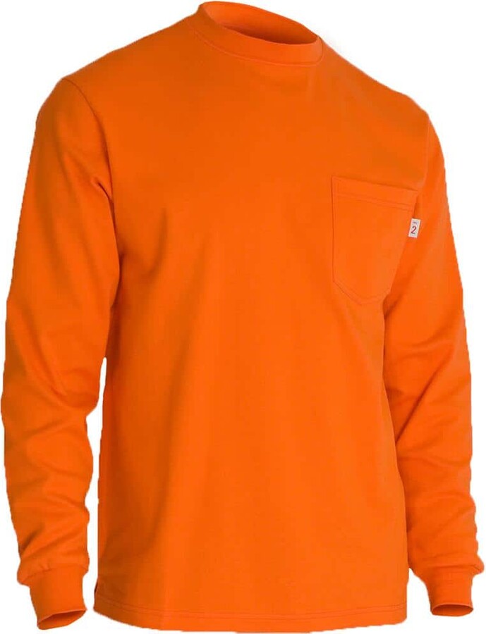 Pip Men's X-Large Orange Cotton AR/FR Long Sleeve T-Shirt, 10.6 cal/sq. cm