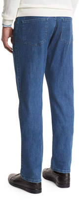 Ermenegildo Zegna Japanese Denim Straight-Leg Jeans, Medium Blue