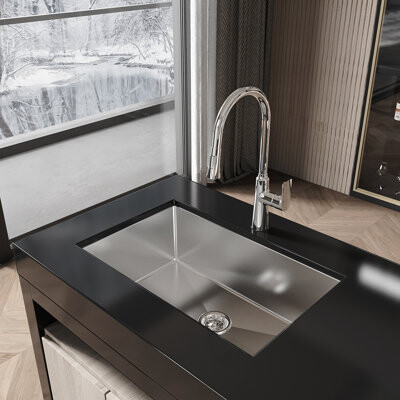 HEIMAO Stainless Steel Kitchen Sink, 30″X19″ Drop In Single Bowl, Undermount Handmade Sink In Brushed Nickel, With US Standard Drain And Hook, LS-SSBR05