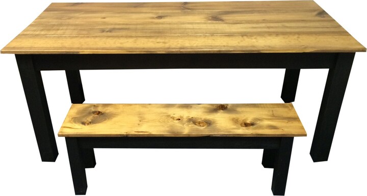 Etsy Rustic Barn Wood & Black Farmhouse Table/Harvest Reclaimed