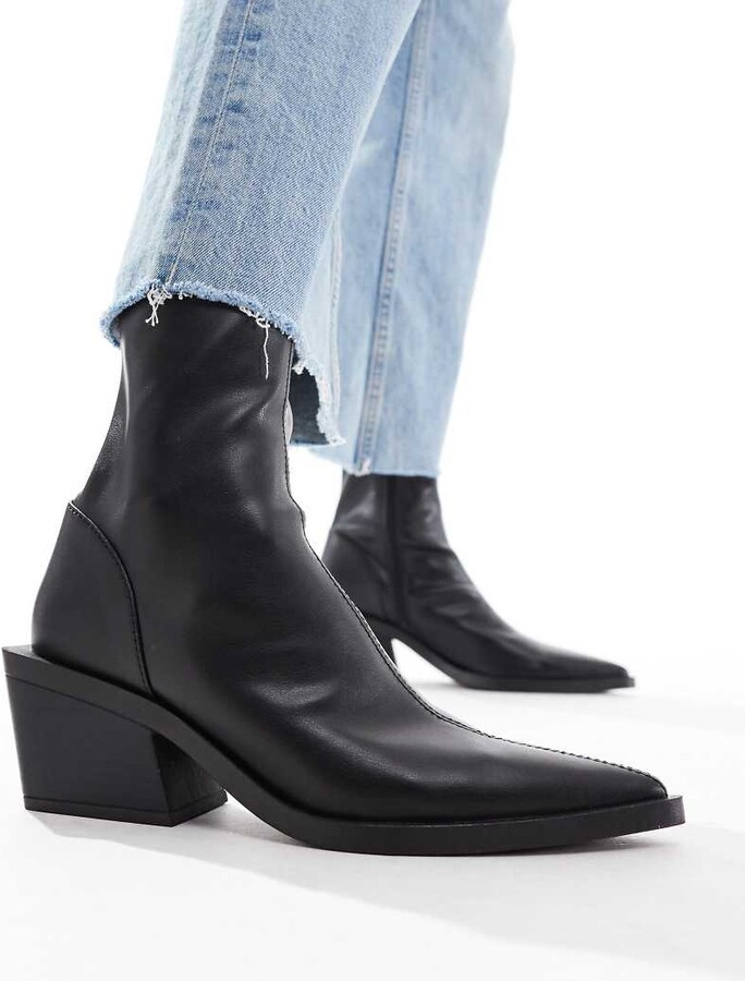 ASOS DESIGN Refresh western sock boots in black ShopStyle
