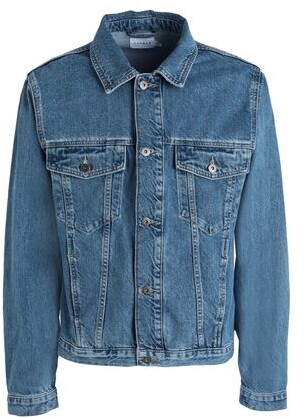 topman blue borg denim jacket