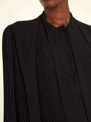 Balenciaga Pleated Georgette Blouse - Womens - Black