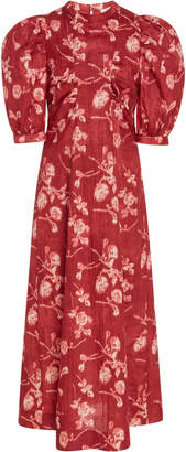Sea Monet Floral-Print Cotton-Poplin Midi Dress