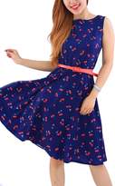 Thumbnail for your product : YMING Women 1950s Sleeveless Vintage Swing Dresses Party Cocktail Floral 4 Dress Blue,L