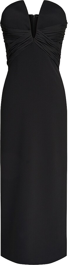 Women's Marguerite Crepe Strapless Midi-Dress - Black - Size 0