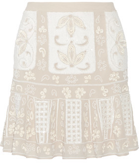 Needle & Thread Embellished Chiffon Mini Skirt