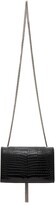 Thumbnail for your product : Saint Laurent Black & Silver Croc Small Kate Tassel Bag
