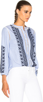 Thumbnail for your product : Veronica Beard Claire Button Down Embroidered Top