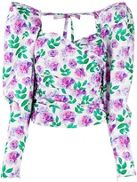 Thumbnail for your product : Giuseppe di Morabito Floral-Print Puff-Sleeves Blouse