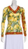 Thumbnail for your product : Dolce & Gabbana 2016 Printed Long Sleeve Top Yellow 2016 Printed Long Sleeve Top