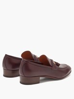 Thumbnail for your product : Gucci GG-logo Web-stripe Tasselled Leather Loafers - Burgundy