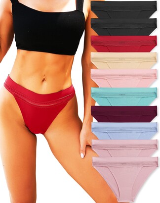 FINETOO 6pack Cotton Underwear Ladies Breathable Panties Women Soft Pants  High Leg Knickers Female Stretch Microfibre Underpants Soft Sexy Underpants