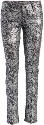 Miss Kitty Couture Women's Denim Pants and Jeans SILVER - Silver Metallic Skinny Jeans - Juniors