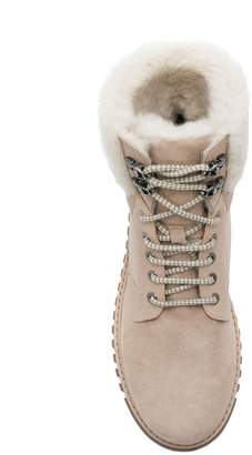 Loriblu leather and fur trim ankle boots