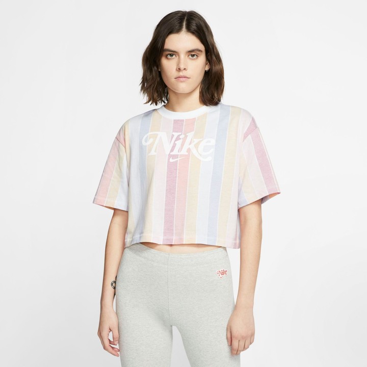 Nike Women's Sportswear Retro Femme Striped Crop T-Shirt - ShopStyle
