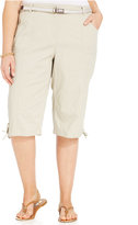 Thumbnail for your product : Karen Scott Plus Size Belted Skimmer Pants