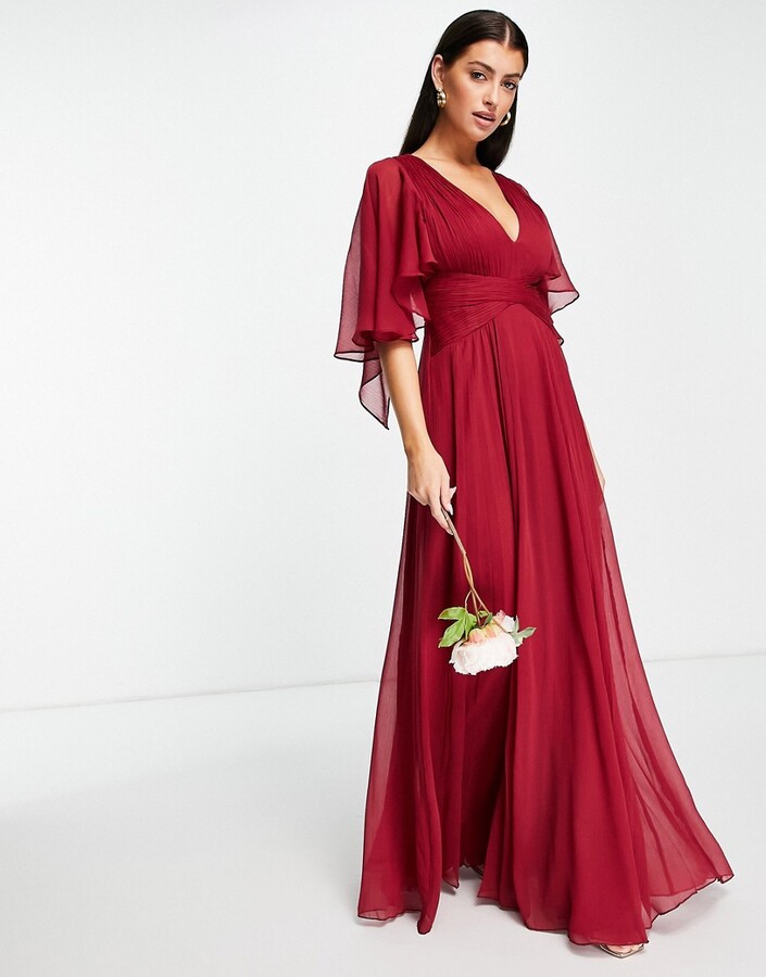 cape maxi gown