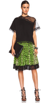 Thumbnail for your product : Christopher Kane Mesh & Lace Cut Away Cotton Top