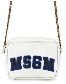 MSGM Women's White Leather Shoulder Bag