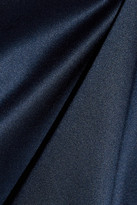 Thumbnail for your product : Tibi Asymmetric Silk-satin Blouse - Navy