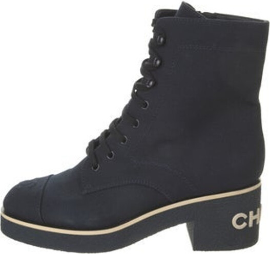 Chanel 2021 Interlocking CC Logo Combat Boots - ShopStyle