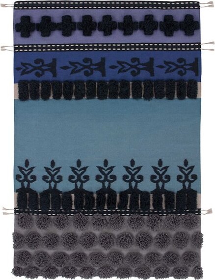 GAN RUGS Glaoui Tumbuctu Rug in Blue, Size: Small/5 Ft. 7 In. X 7 Ft. 11 In.