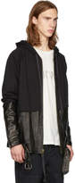 Thumbnail for your product : Greg Lauren Black 50/50 Leather/Jersey Hoodie