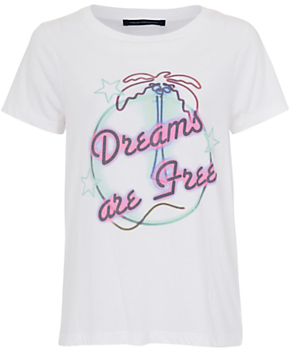 French Connection Dreams Are Free T-Shirt, Summer White