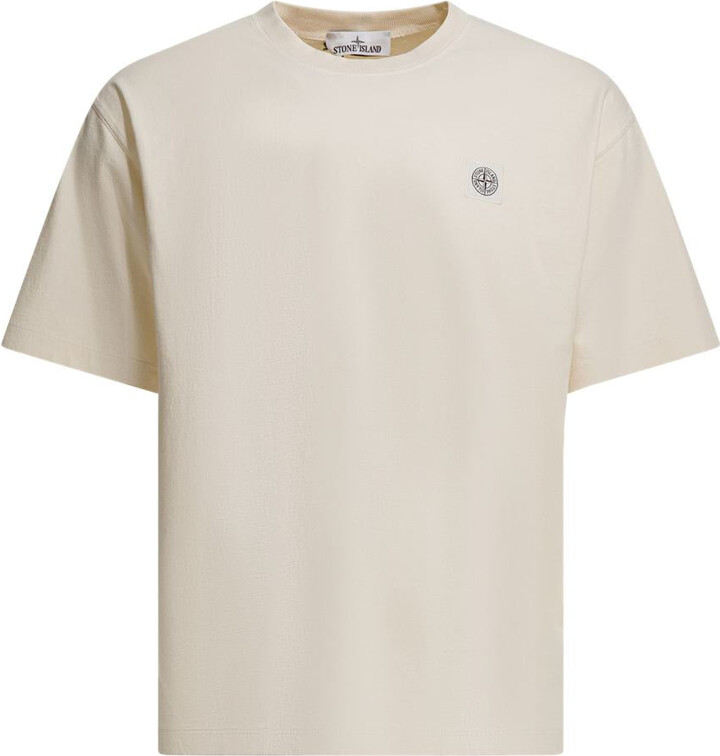 Stone Island Cotton T-Shirt With Compass Logo