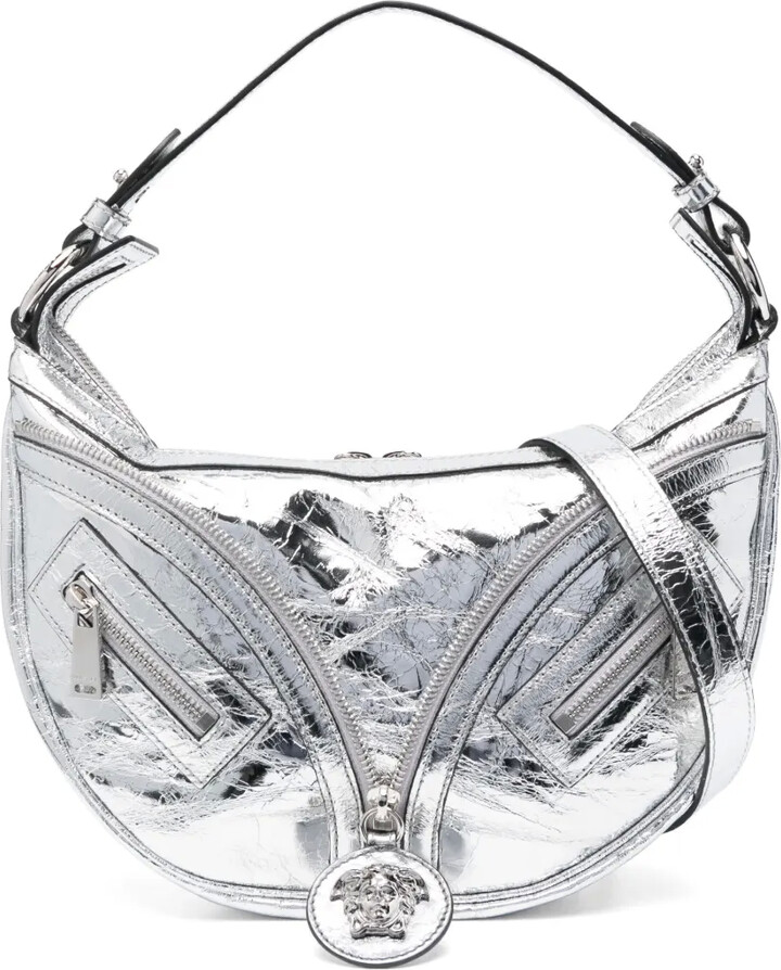 Versace small Repeat metallic-effect shoulder bag