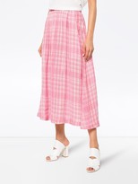 Thumbnail for your product : Rosie Assoulin Checked Voile Midi Skirt