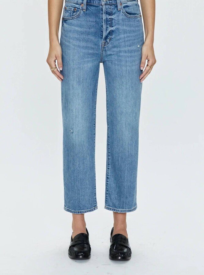 Pistola Denim Cassie Super High Rise Straight Crop Jeans In Cambridge Vintage