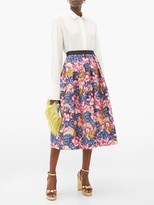 Thumbnail for your product : Mary Katrantzou Crystal Rose-print Crepe Midi Skirt - Pink Multi