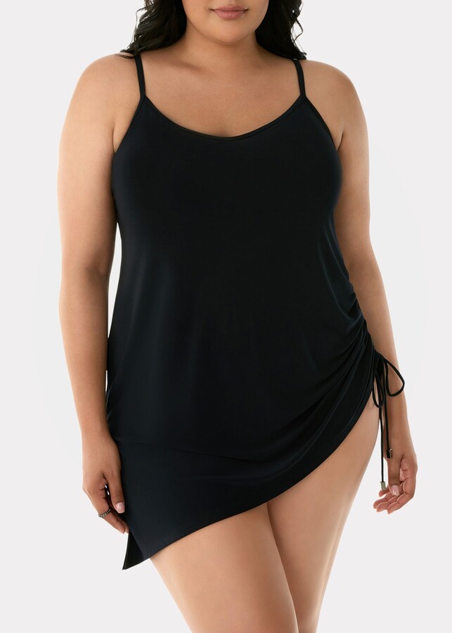 Magicsuit Plus Size Brynn Ruched Tank Swimdress - ShopStyle Swimwear