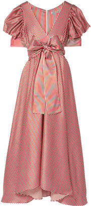 Silvia Tcherassi Striped Stretch-silk Maxi Dress