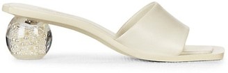 Cult Gaia Tao Faux Pearl Bauble-Heel Leather Mules