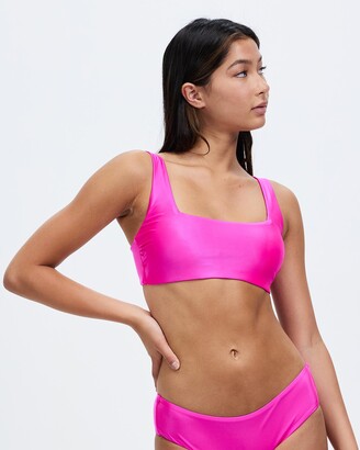 Duskii Women's Pink Bikini Tops - Jackie Square Neck Top