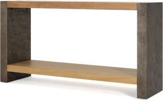 Latitude Run Mirod Vintage Industrial Console Table - Classic Minimalist Design With Premium Wood Veneer And Distressed Finish