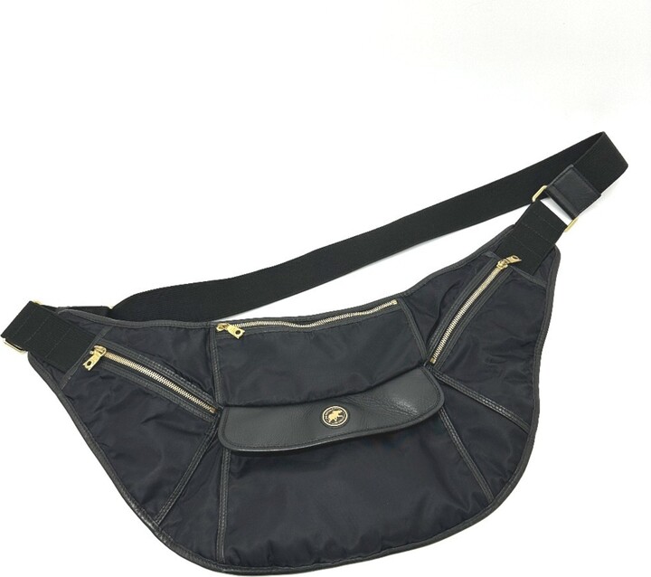 Hunting World Leather Nylon Fanny Pack Sling Bag (Pre-Owned)