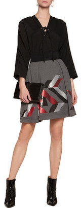 Just Cavalli Sequin-Embellished Stretch Cotton-Blend Mini Skirt