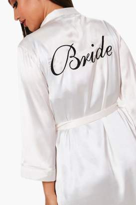 boohoo 'Bride' Satin Robe