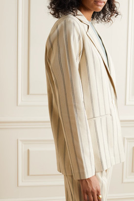 MATIN Pinstriped Linen-blend Blazer - Ecru
