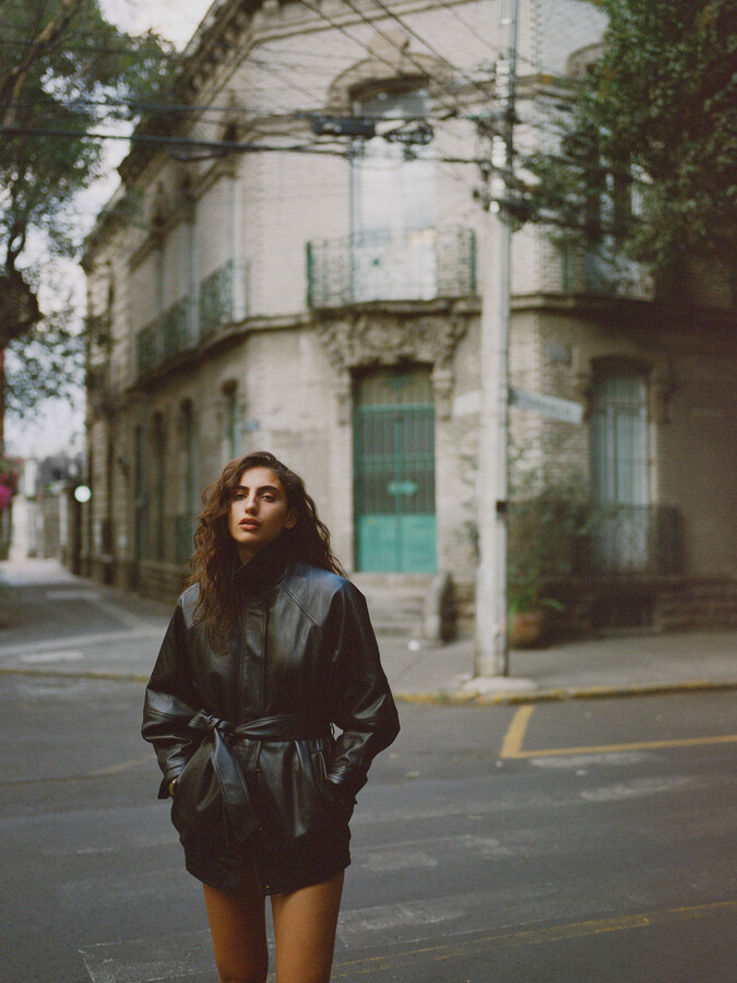 Reformation Veda Lennox Leather Oversized Bomber