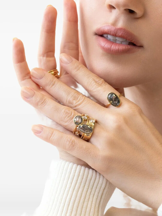 Nimo with Love 18K yellow gold Hexagon diamond ring